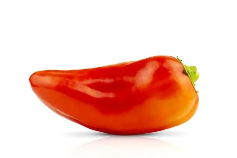 Isolated pepper on a white background with reflection and shadow. Stock Photos