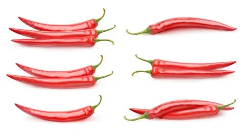 Isolated peppers collection Stock Photos
