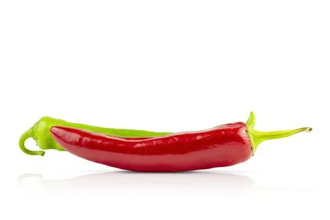 Isolated peppers on a white background with space for text. Stock Photos
