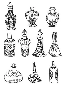 Isolated perfume bottles Illustration