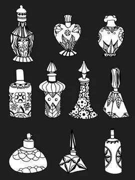 Isolated perfume bottles Illustration