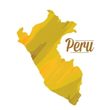 Isolated Peruvian map Illustrazione stock