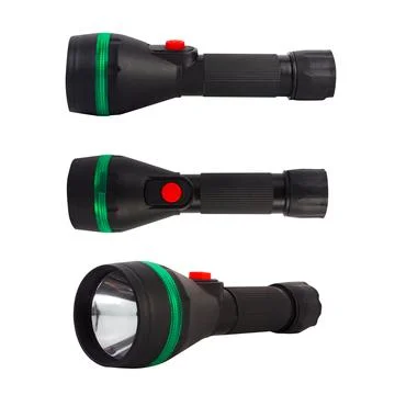 Isolated photo of plastic flashlight. Stock Photos
