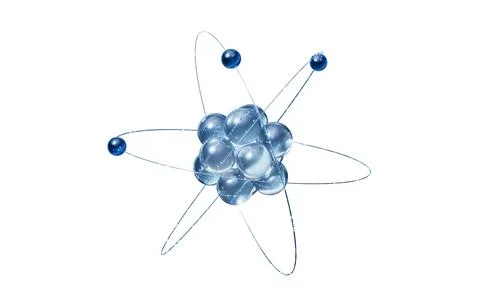Isolated physics atom structure, 3d rendering. Stock Photos