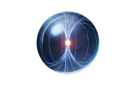 Isolated physics quantum structure, 3d rendering. Stock Photos