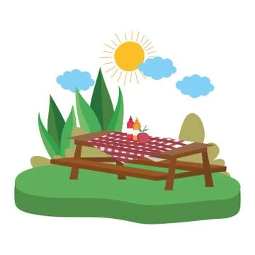 Isolated picnic table vector design Stock Illustration