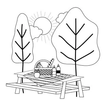 Isolated picnic table vector design Stock Illustration