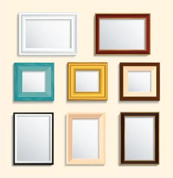 Isolated picture frame on wall vector illustration EPS10 Stock Illustration