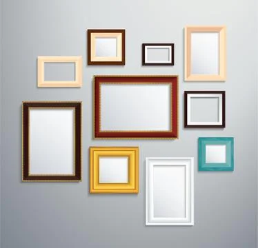 Isolated picture frame on wall vector illustration EPS10 Stock Illustration