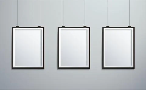 Isolated picture frames hanging on wall vector Stock Illustration