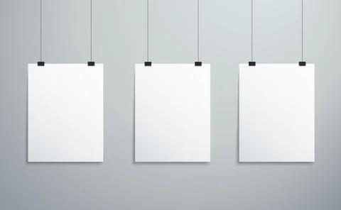 Isolated picture frames hanging on wall vector Stock Illustration