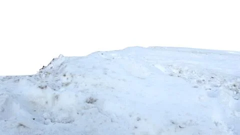 Isolated pile of snow with realistic texture, uneven surface with dirt, shadows Ilustração Stock