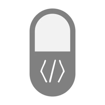 Isolated pill icon with a code sign 库存插图