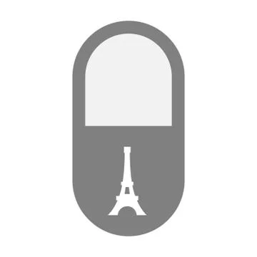 Isolated pill icon with   the Eiffel tower イラスト素材