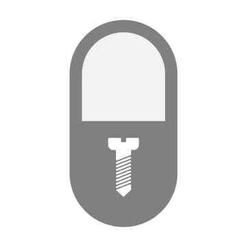 Isolated pill icon with a screw Stock Illustration