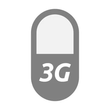 Isolated pill with    the text 3G Stock Illustration