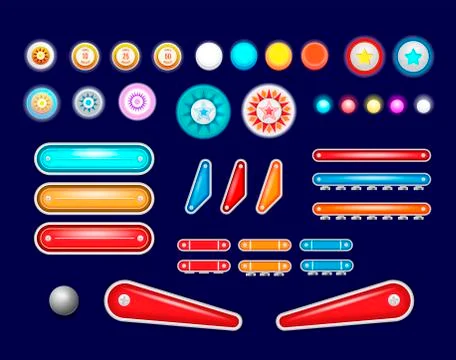 Isolated pinball elements Stock Illustration