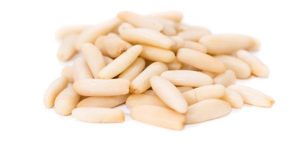 Isolated pine nuts Foto stock