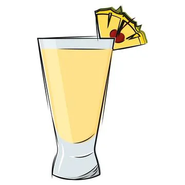 Isolated pineapple cocktail vector illustration Stock Illustration