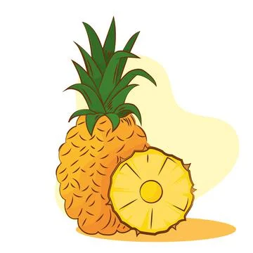 Isolated pineapple color sketch vector illustation Stock Illustration