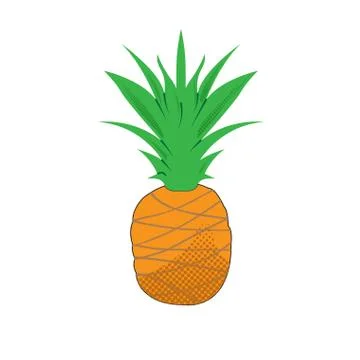 Isolated pineapple. Halftone style Stock Illustration