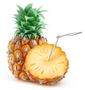 Isolated pineapple juice Stock Photos