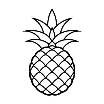 Isolated pineapple outline vector illustration for design and decoration pu.. Stock Illustration