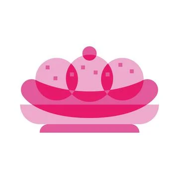 Isolated pink banana split ice cream candy sheer flat icon Vector Stock Illustration