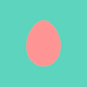 Isolated Pink Easter Egg. Illustration. Flat Color. Vector. Stock Illustration