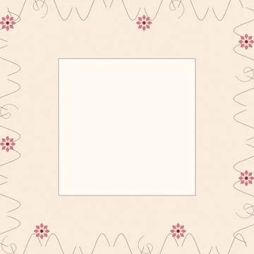 Isolated pink floral pattern border design with delicate flowers illustration Stock Illustration
