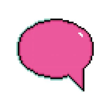 Isolated pink pixelated comic speech bubble chat Vector Illustration