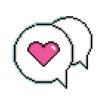 Isolated pink pixelated comic speech bubble chats Vector Illustration