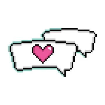 Isolated pink pixelated comic speech bubble chats Vector Illustration
