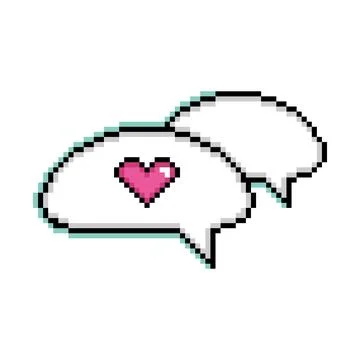 Isolated pink pixelated comic speech bubble chats Vector Stock Illustration
