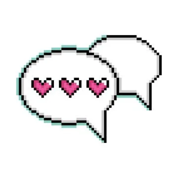 Isolated pink pixelated comic speech bubble chats Vector Illustration