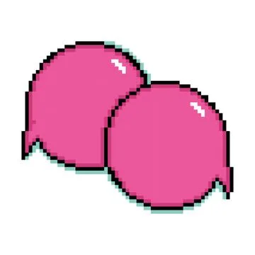 Isolated pink pixelated comic speech bubble chats Vector Illustration