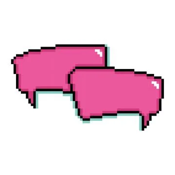 Isolated pink pixelated comic speech bubble chats Vector Stock Illustration
