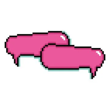 Isolated pink pixelated comic speech bubble chats Vector Illustration