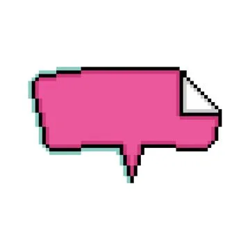 Isolated pink pixelated comic speech bubble chat Vector Illustrazione stock