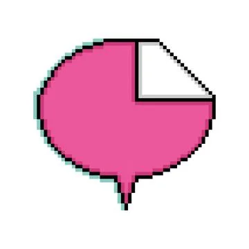Isolated pink pixelated comic speech bubble chat Vector Illustration