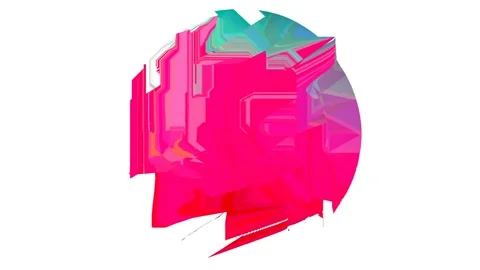 Isolated Pink round shape on white background Glitch screen interferences, LOOP Stock Footage 118153718
