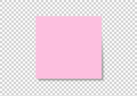 Isolated pink square sticky post note with shadows on transparent background Stock Illustration