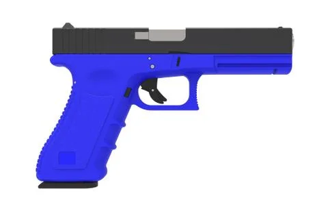 Isolated pistol on white background. 3D render Stock Illustration