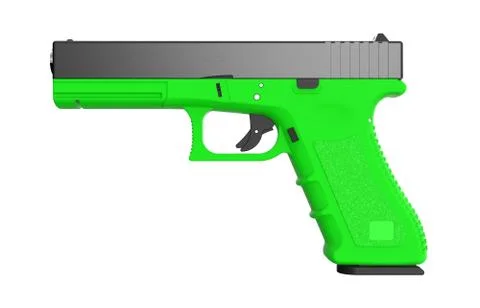 Isolated pistol on white background. 3D render Stock Illustration