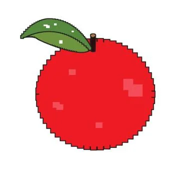 Isolated pixelated apple 스톡 일러스트