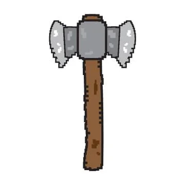 Isolated pixelated axe icon 스톡 일러스트