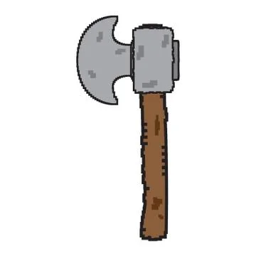 Isolated pixelated axe icon 스톡 일러스트