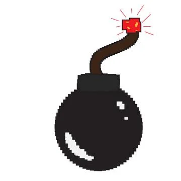Isolated pixelated bomb icon 스톡 일러스트