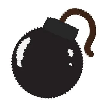 Isolated pixelated bomb icon 스톡 일러스트