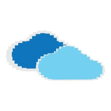 Isolated pixelated clouds. 8-bit theme Stock Illustration